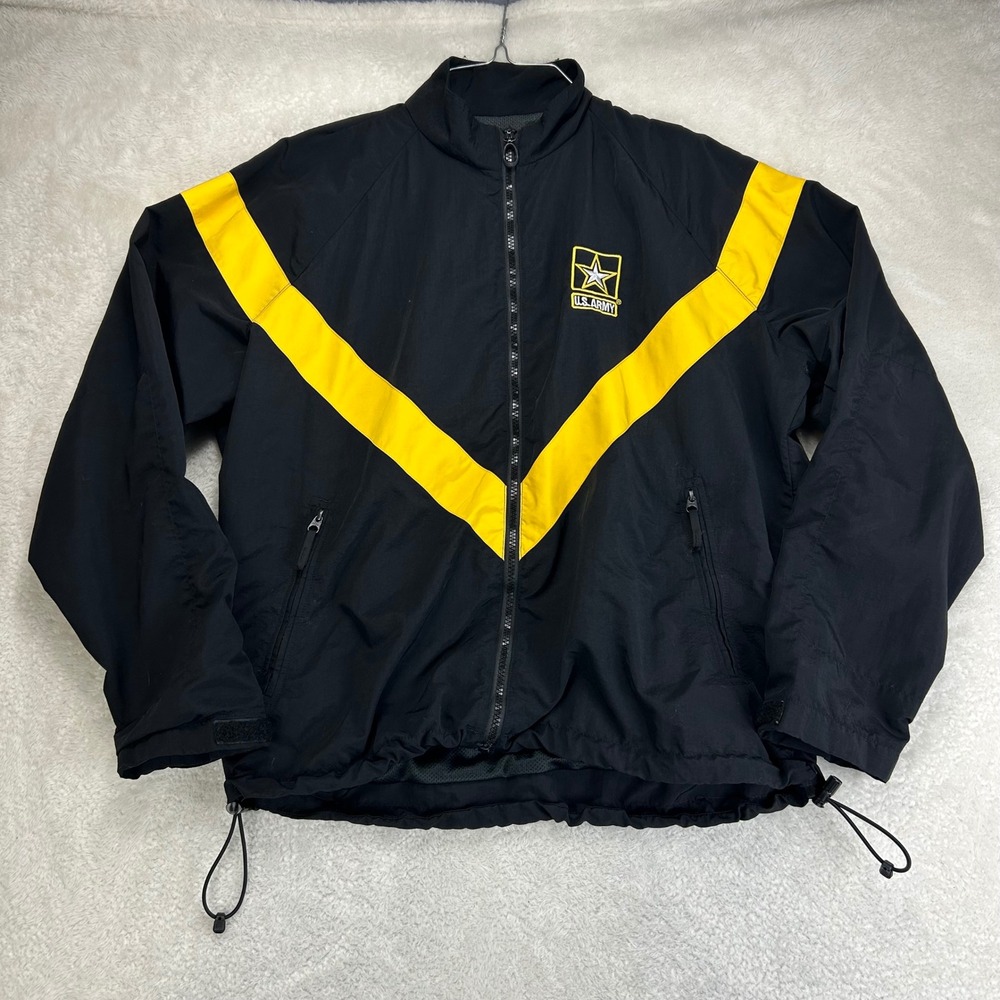 US Army APFU 8415-01-623-8626 Unisex Medium Short Black Yellow Chevron Jacket